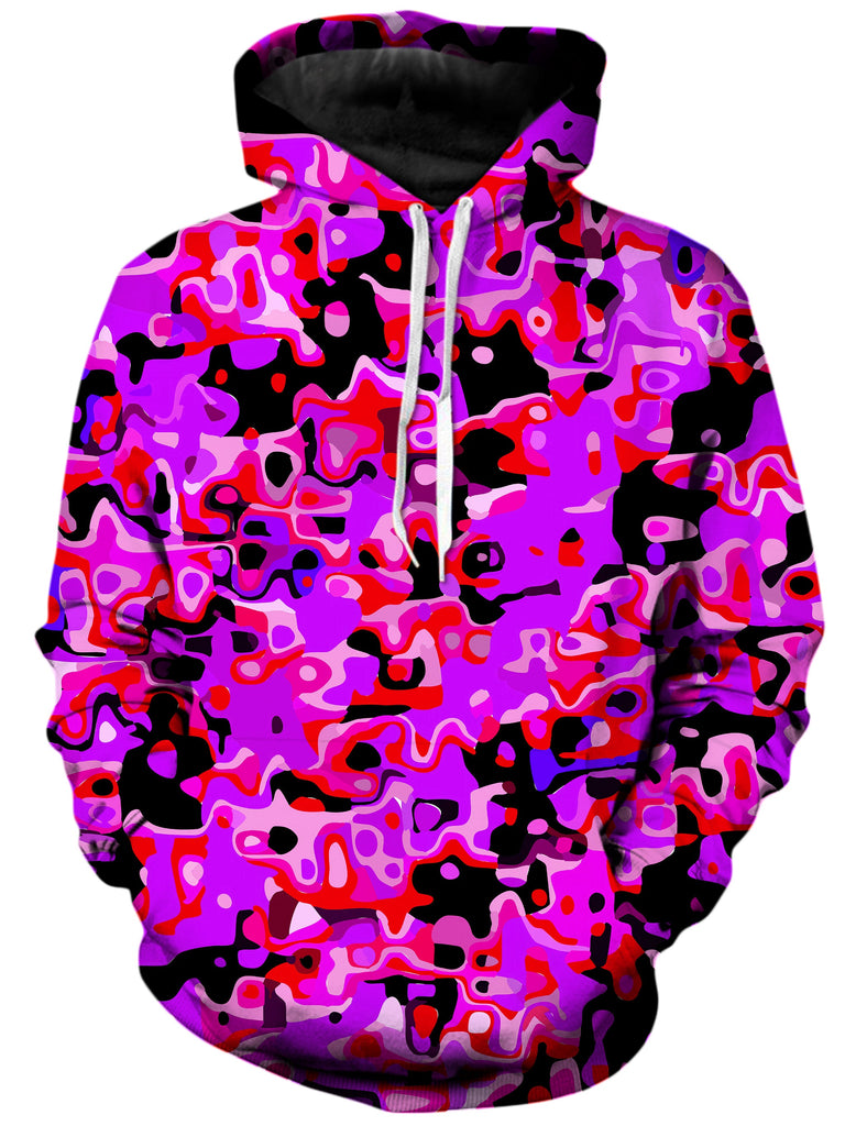 Big Tex Funkadelic - Purple Red and Black Rave Camo Melt Unisex Hoodie