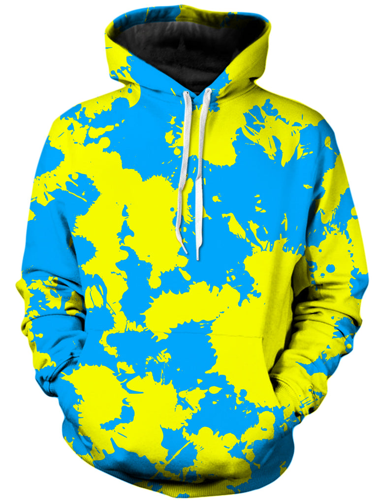 Big Tex Funkadelic - Yellow and Blue Paint Splatter Unisex Hoodie