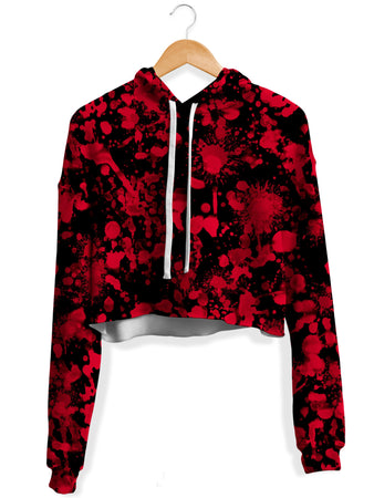 Nakari Studios - Bloody Black Fleece Crop Hoodie