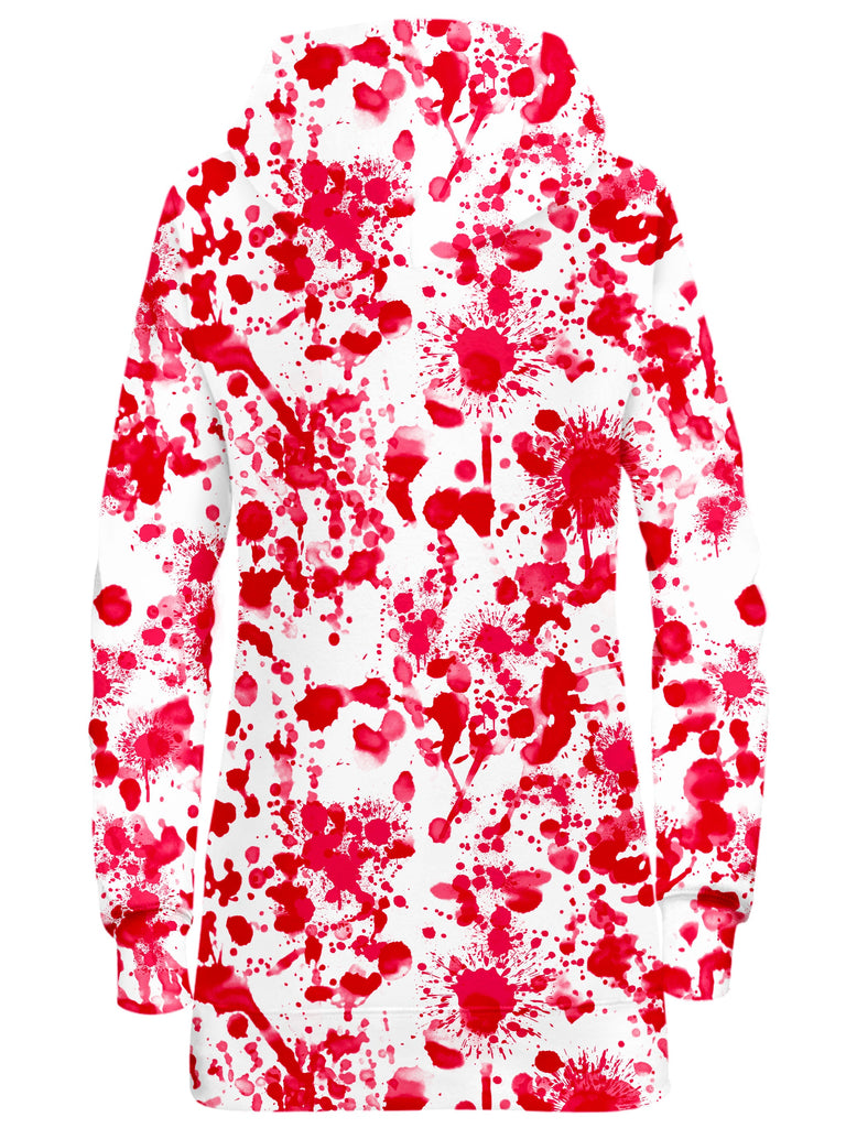 White Blood Print Hoodie Dress