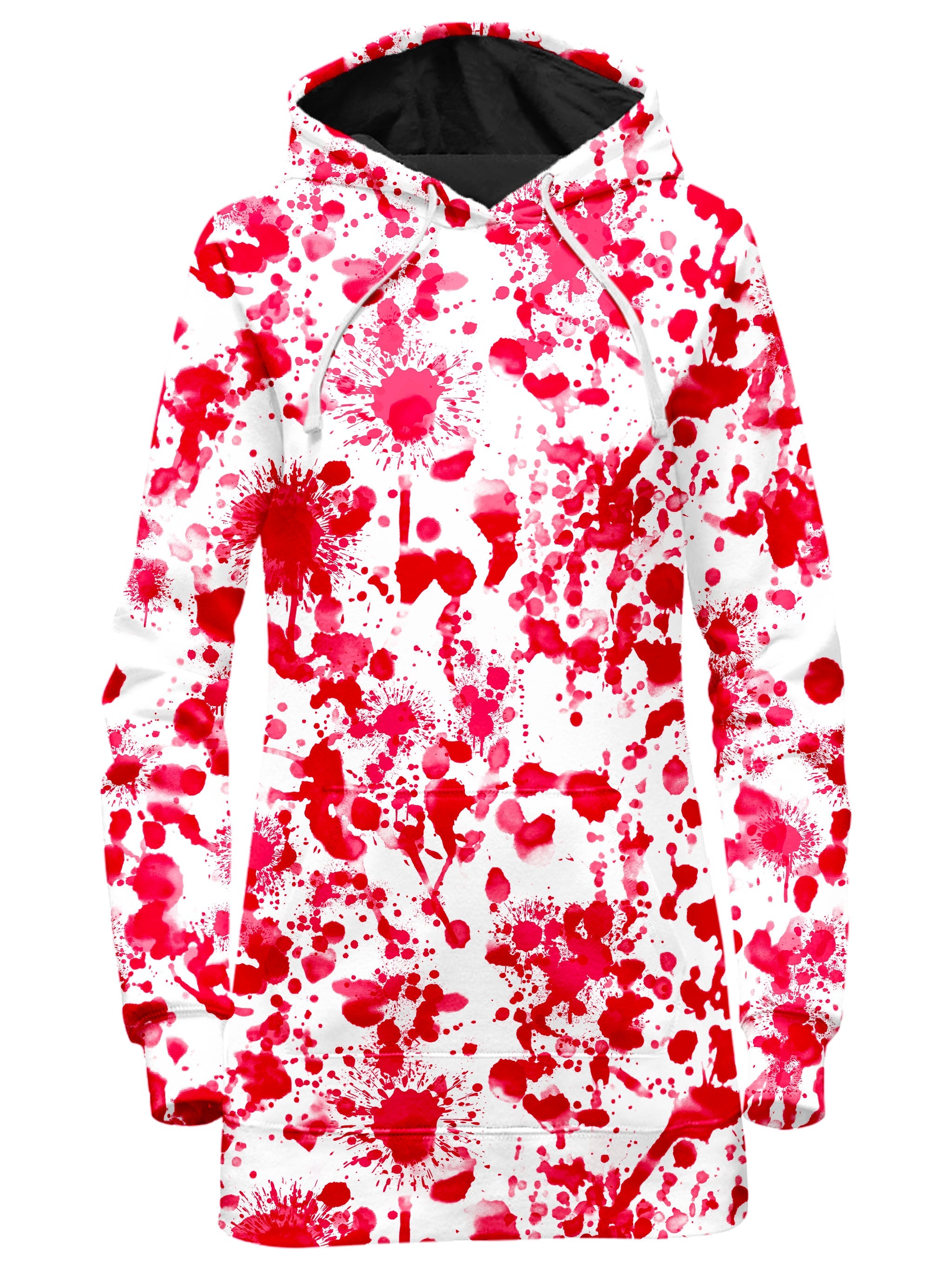 White Blood Print Hoodie Dress
