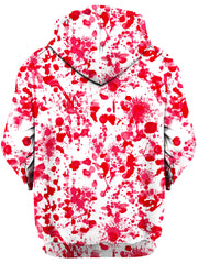 White Blood Print Unisex Zip-Up Hoodie