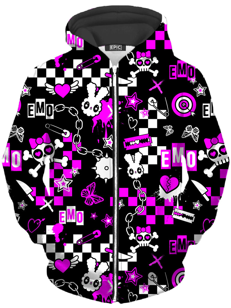 Nakari Studios - Emo Halloween Unisex Zip-Up Hoodie