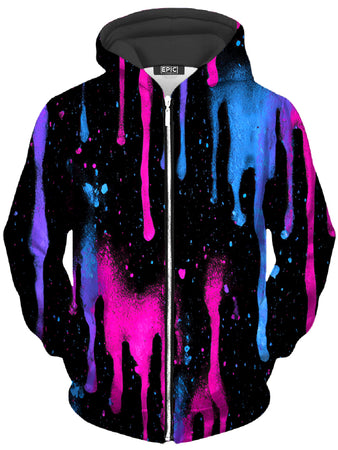 iEDM - Neon Cascade Unisex Zip-Up Hoodie