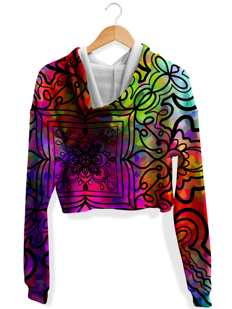 Ornate on Plasma Fleece Crop Hoodie