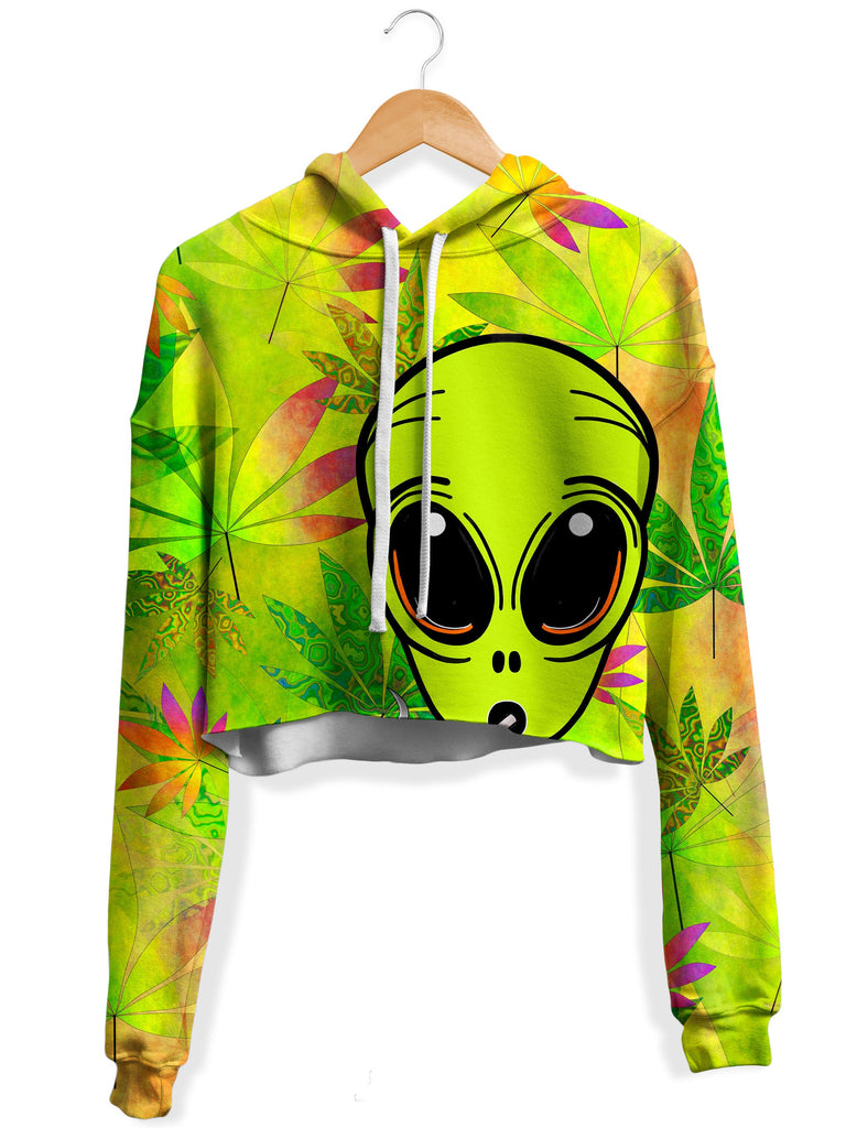 Sartoris Art - Alien Weed Fleece Crop Hoodie