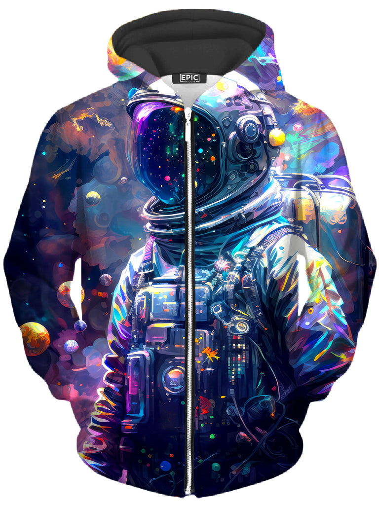 Yantrart Design - Psy Astronaut Unisex Zip-Up Hoodie