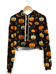 Pumpkin Season Fleece Crop Hoodie