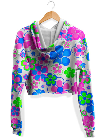 Sartoris Art - Spring in Bloom Fleece Crop Hoodie