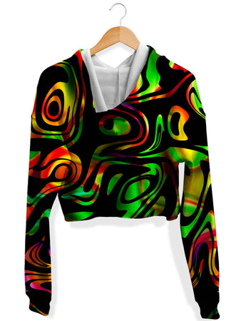 Sartoris Art - Trippy Flow Fleece Crop Hoodie