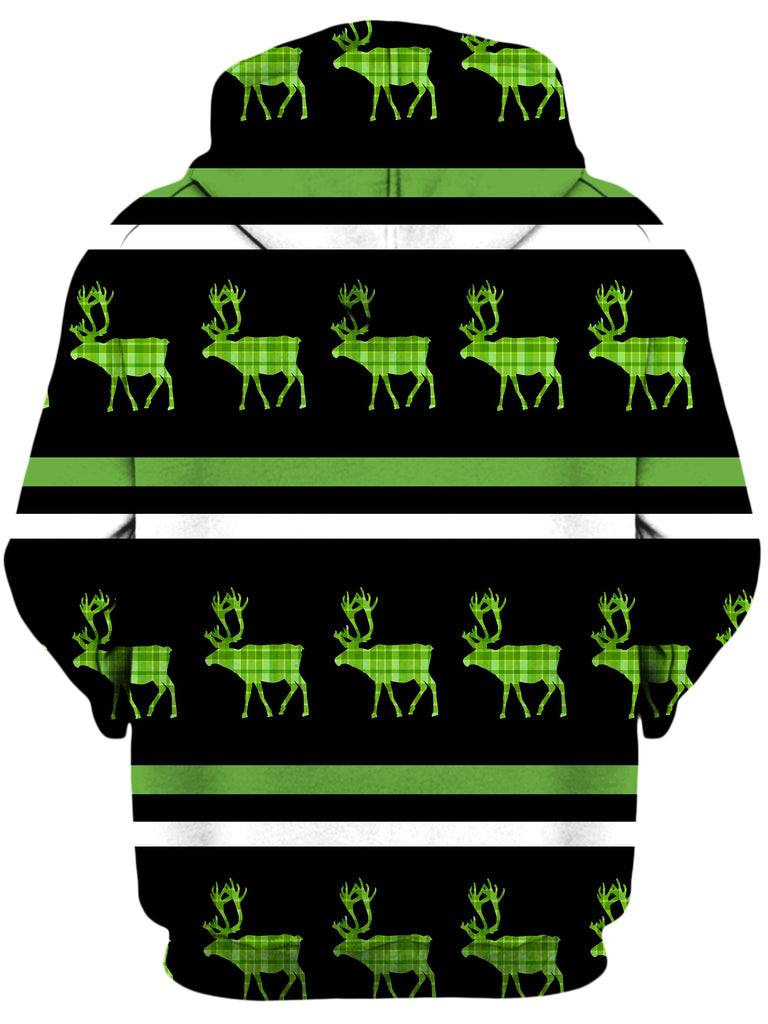 Green Plaid Reindeer Unisex Hoodie