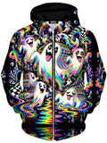 Spectral Drift Unisex Zip-Up Hoodie