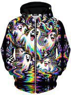 Spectral Drift Unisex Zip-Up Hoodie
