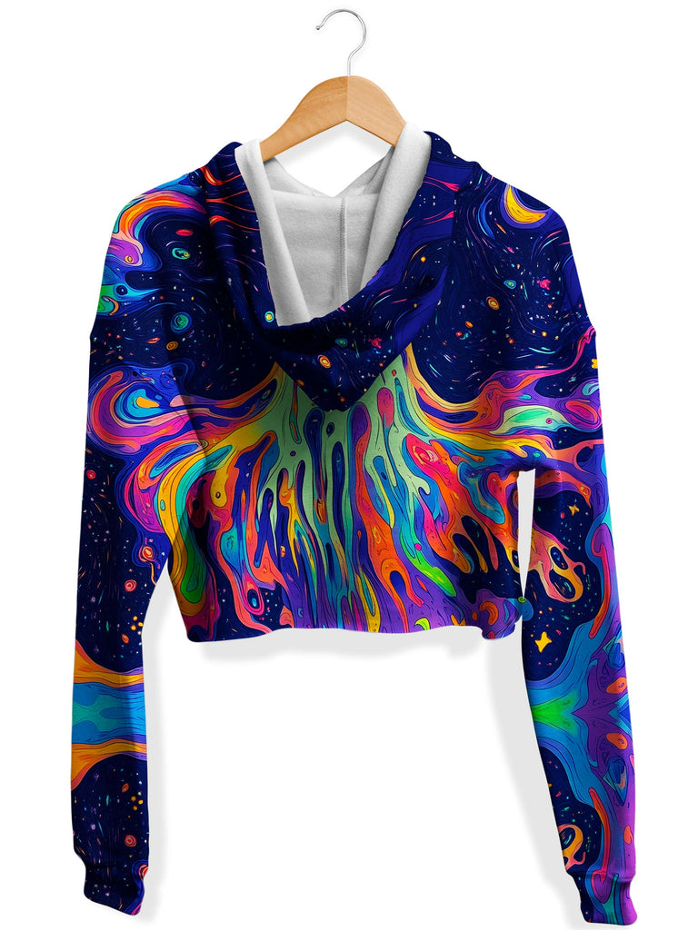 Trippy Hollow Fleece Crop Hoodie