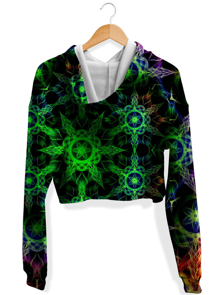 Kaleidoscope Jungle Fleece Crop Hoodie