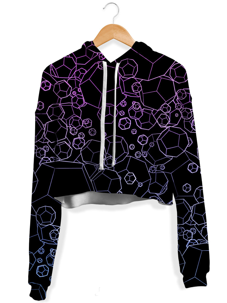 Yantrart Design - Dodecahedron Madness Cold Fleece Crop Hoodie