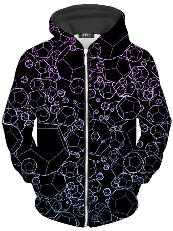 Yantrart Design - Dodecahedron Madness Cold Unisex Zip-Up Hoodie