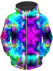 Psyched Mixed Dimension Unisex Zip-Up Hoodie