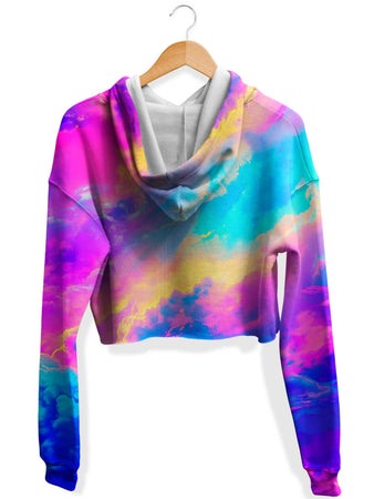 iEDM - Cloudopia Fleece Crop Hoodie