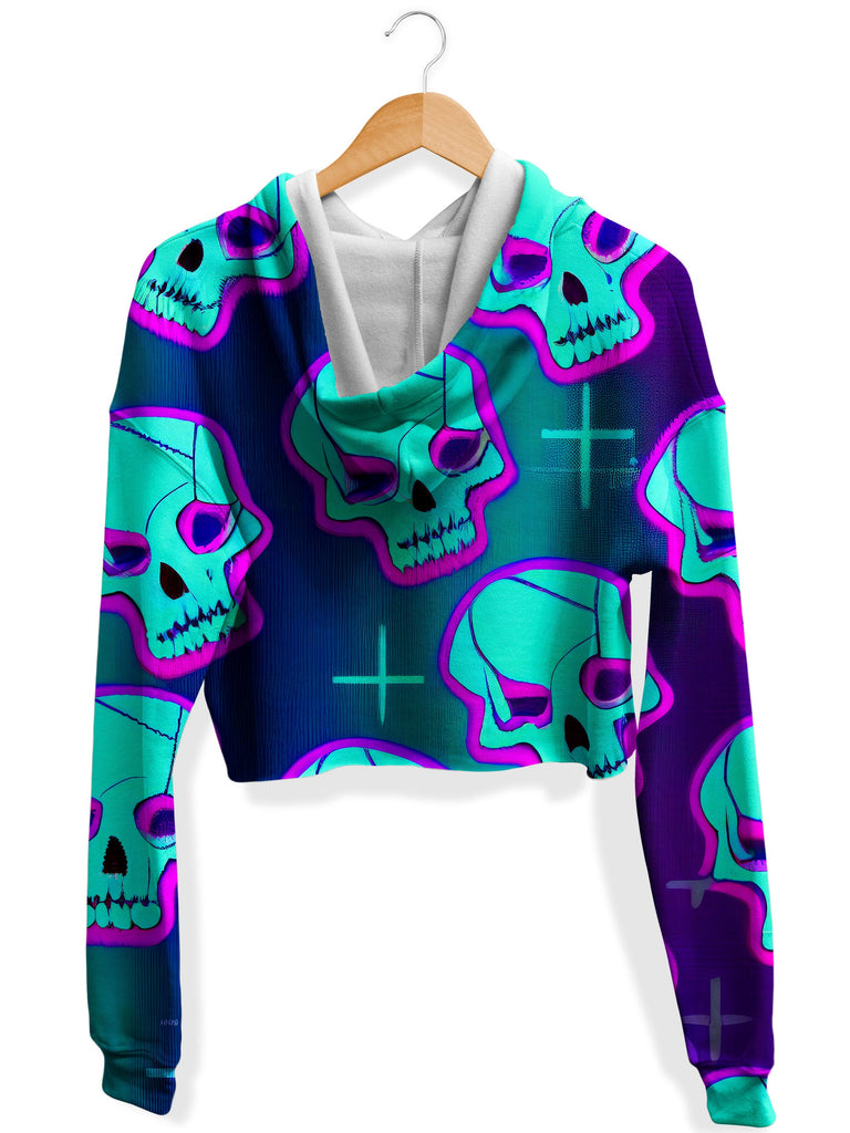 Neon Fright Fleece Crop Hoodie