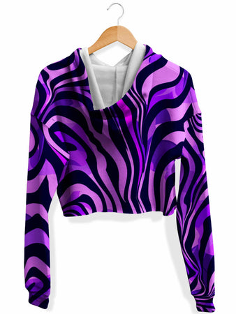 iEDM - Noir Stripes Fleece Crop Hoodie