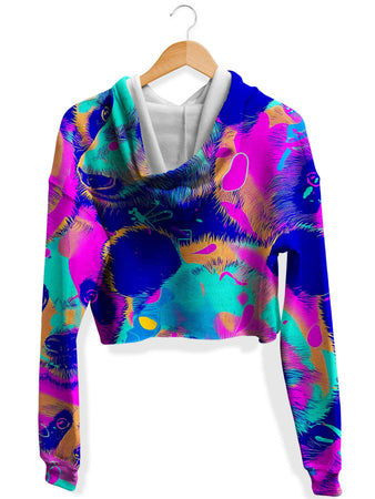 iEDM - Panda Melt Fleece Crop Hoodie