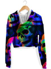 Psychedelic Nightmare Fleece Crop Hoodie