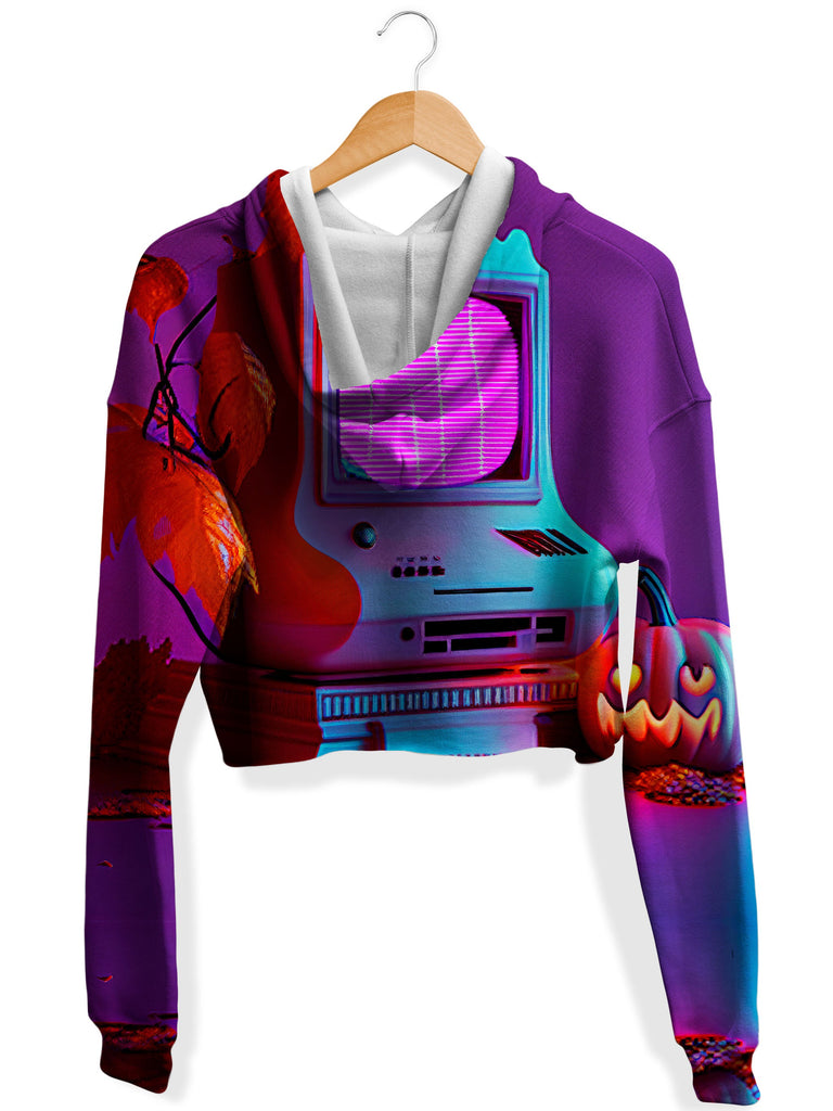 Teleported Fleece Crop Hoodie