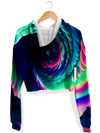 iEDM - Northern Lights II Fleece Crop Hoodie