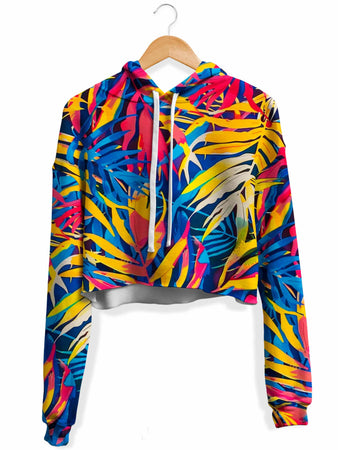 iEDM - Jungle Folio Fleece Crop Hoodie