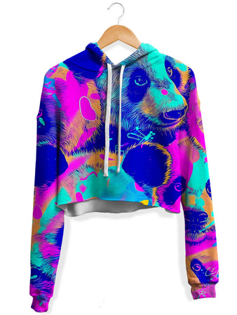 iEDM - Panda Melt Fleece Crop Hoodie