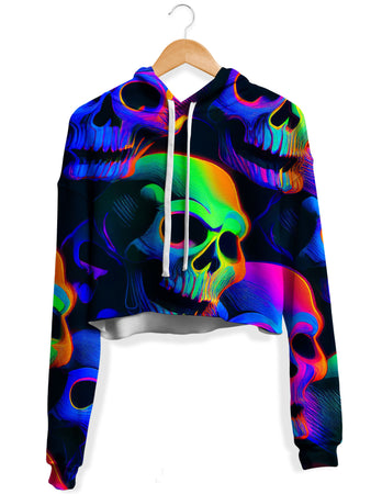 iEDM - Psychedelic Nightmare Fleece Crop Hoodie