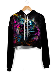 Galactic Tiger Fleece Crop Hoodie