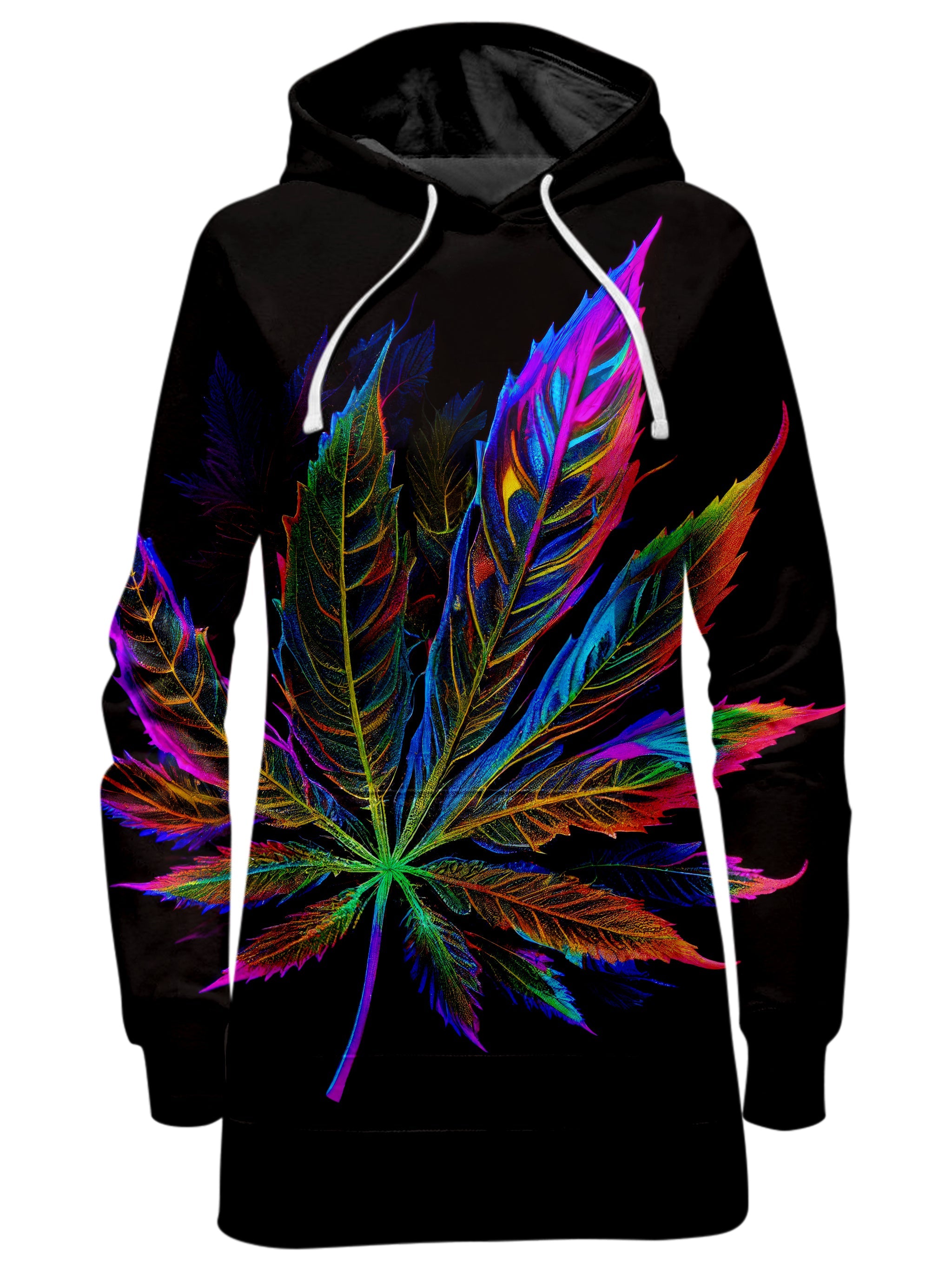 Blacklight Weed Hoodie Dress iEDM Epic Hoodie