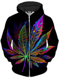 Blacklight Weed Unisex Zip-Up Hoodie iEDM Epic Hoodie