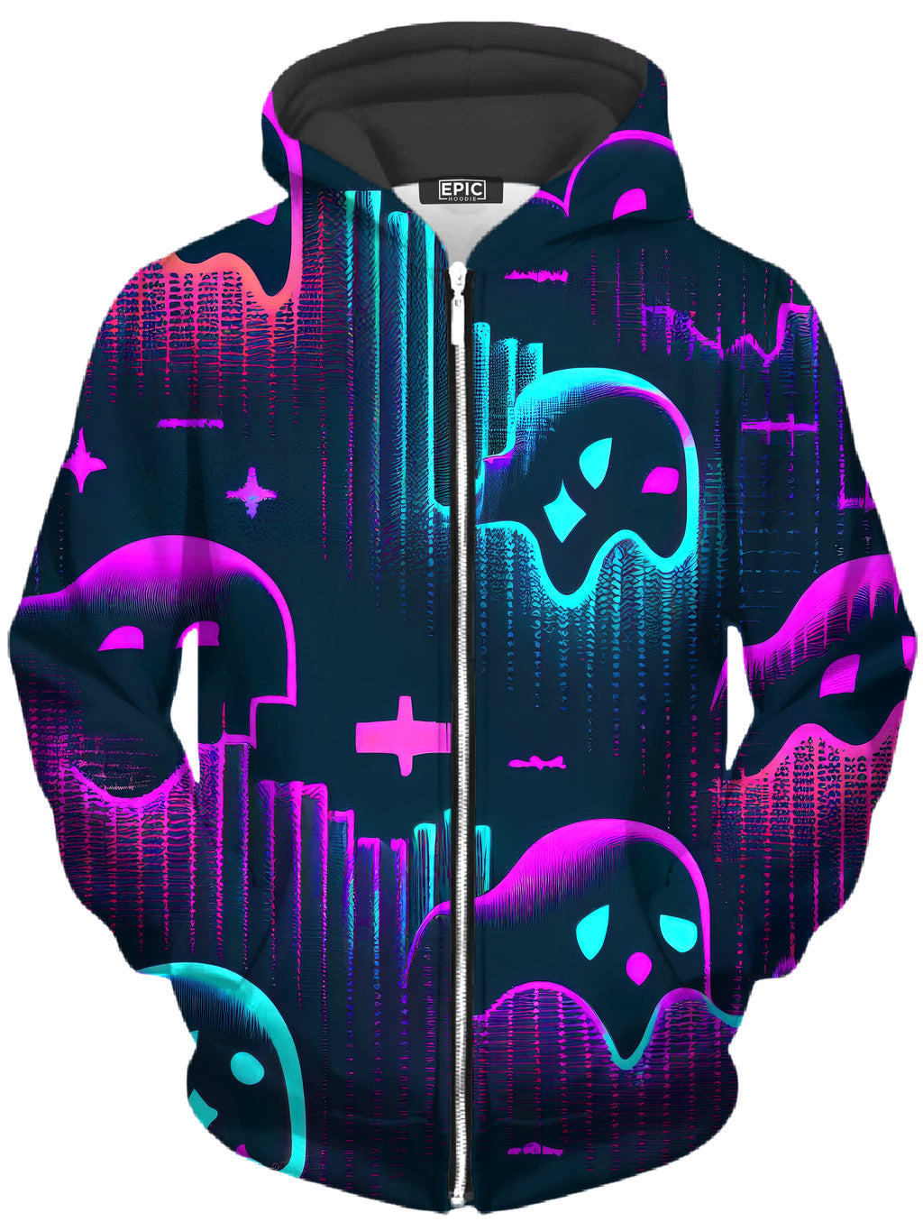 Ghost Melt Unisex Zip-Up Hoodie iEDM Epic Hoodie