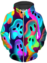 Ghostly Unisex Zip-Up Hoodie