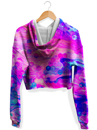 Art Designs Works - Cotton Candy Wash Fleece Crop Hoodie