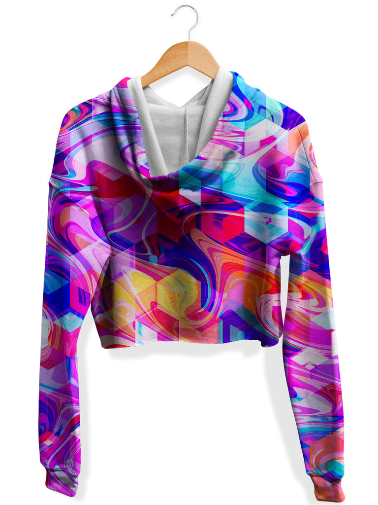 Cubic Drop Fleece Crop Hoodie