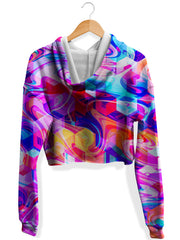 Cubic Drop Fleece Crop Hoodie