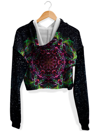 Art Designs Works - Galactic Portal Fleece Crop Hoodie