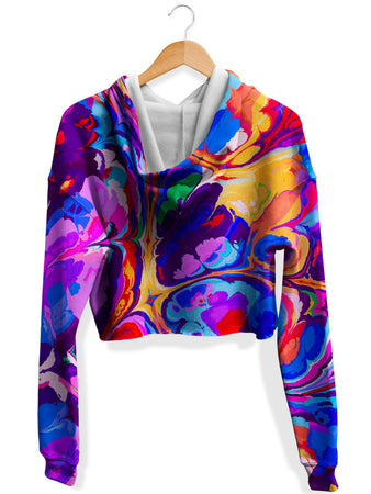 Art Designs Works - Overflow Fleece Crop Hoodie
