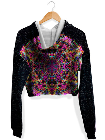 Art Designs Works - Pastel Warp Fleece Crop Hoodie