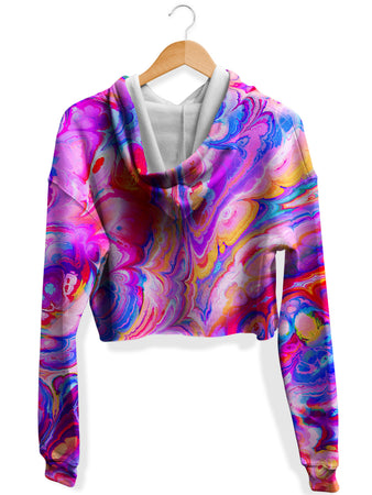 Art Designs Works - Plasma Flow Fleece Crop Hoodie