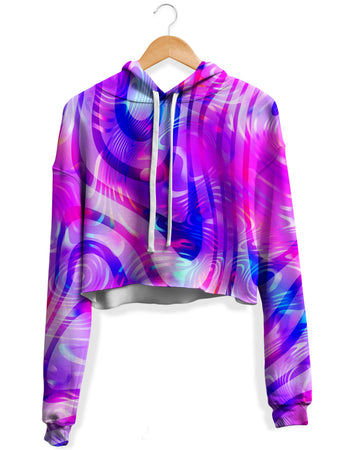 Art Designs Works - Dilated Fleece Crop Hoodie