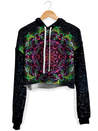 Art Designs Works - Galactic Portal Fleece Crop Hoodie