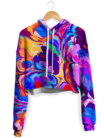 Art Designs Works - Overflow Fleece Crop Hoodie