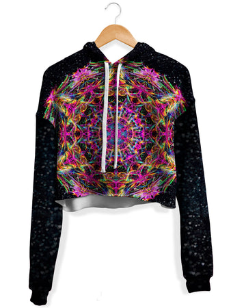 Art Designs Works - Pastel Warp Fleece Crop Hoodie