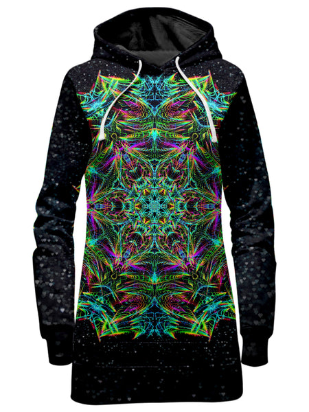 Art Designs Works - Green Warp Hoodie Dress