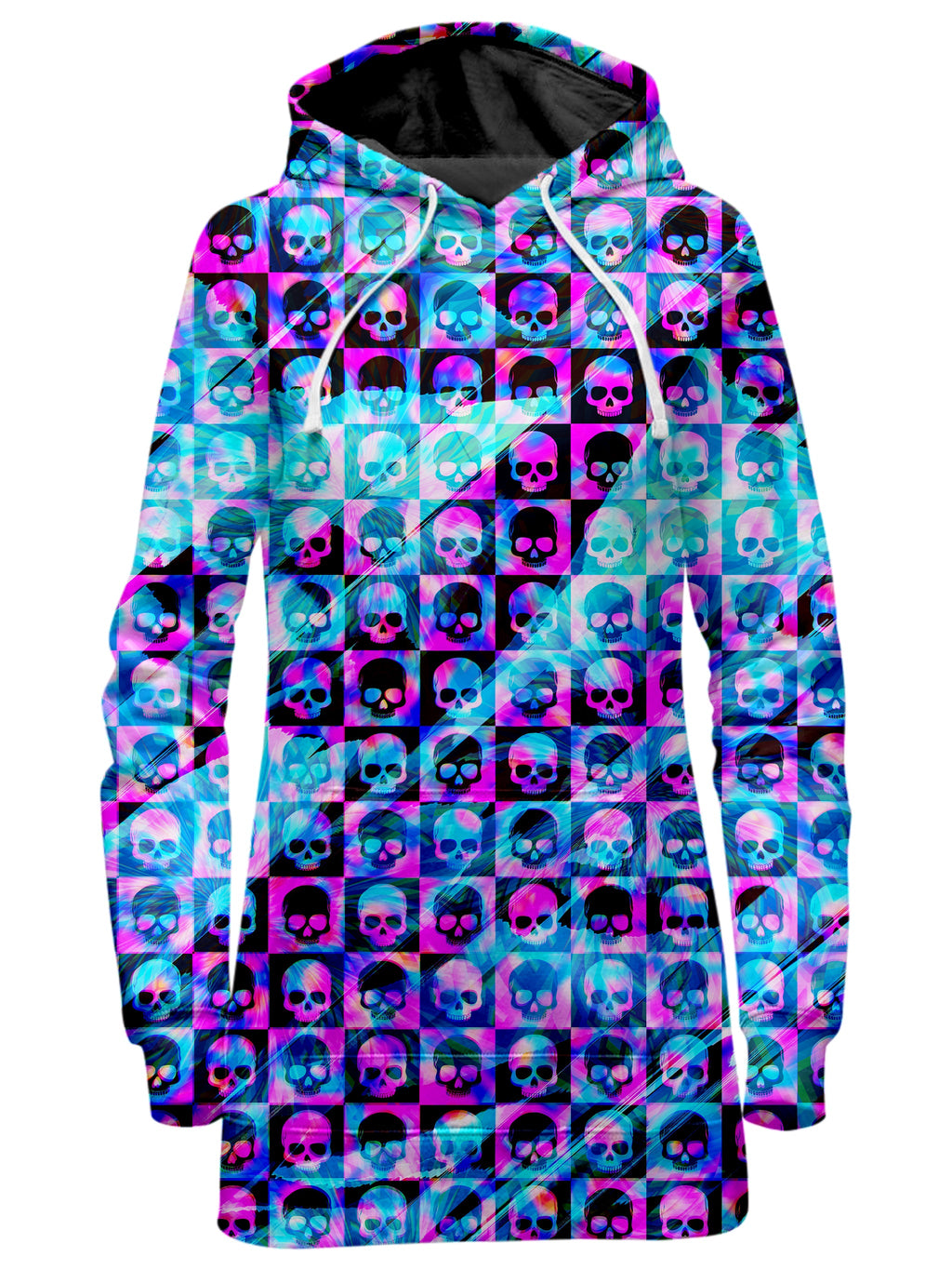 Skull Fam Blue Hoodie Dress Art Designs Works Epic Hoodie